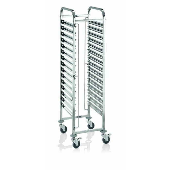 WAS EN Regalwagen für 15 bis 30 Euronorm Tabletts 55 x 42,5 x 174 cm Chromnickelstahl