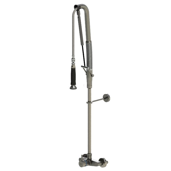 Echtermann TOP CLEAN Geschirrspülbrause Einhebel-Wandbatterie 1/2 Zoll Edelstahl, 800mm