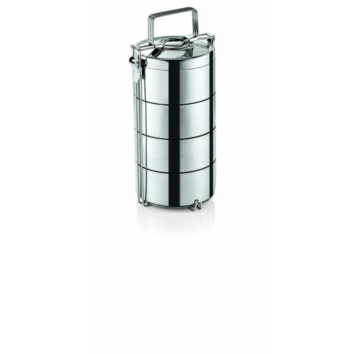 WAS Thermoetagentransportbehälter mit 4Speiseeinsätzen á 0,9 Liter Edelstahl