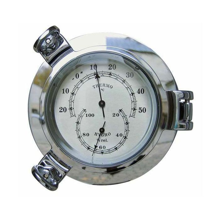 Sea Club Thermo- & Hygrometer verchromt 14 cm