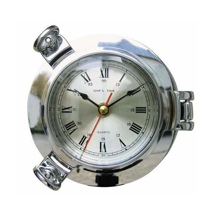 Sea Club Uhr im Bullauge verchromt