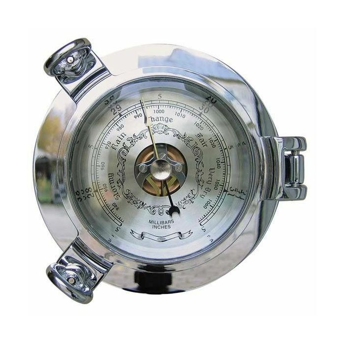 Sea Club Barometer im Bullauge verchromt