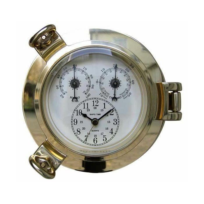 Sea Club Uhr, Thermo- & Hygrometer im Bullauge Mesing