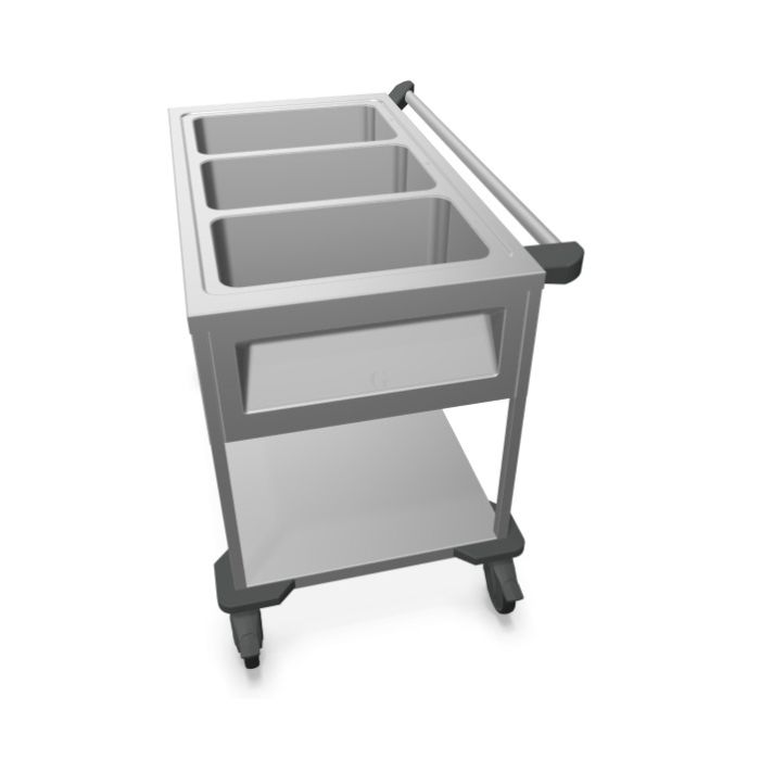 B.PRO Speisenausgabewagen SAW-L 3 Beheizt Offen für Anfahrwand