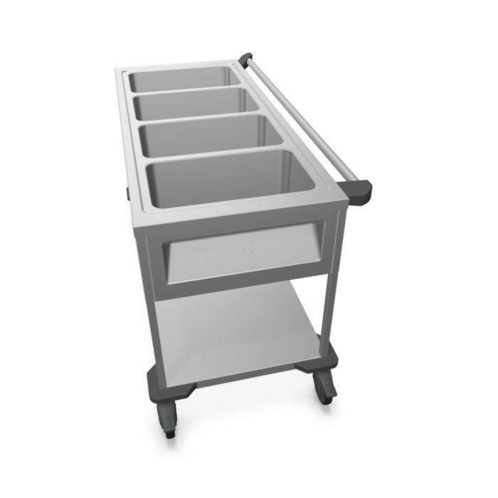 B.PRO Speisenausgabewagen SAW-L 4 Beheizt Offen für Anfahrwand