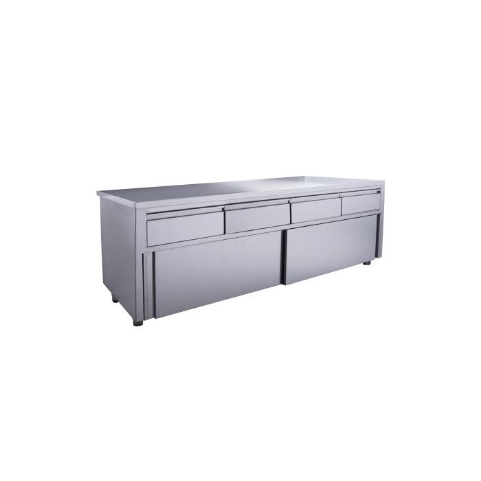 SARO Schiebetürenschrank mit 4 Schubladen, 1800x700mm