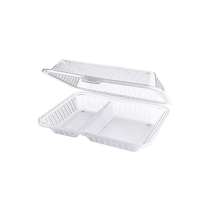 Contacto Eco-Takeouts Behälter, 2 Fächer weiß 