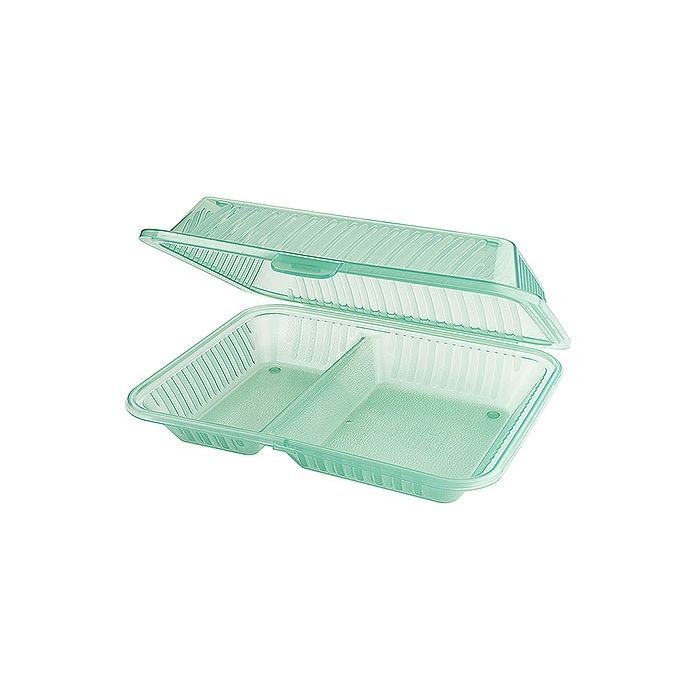 Contacto Eco-Takeouts Behälter, 2 Fächer grün