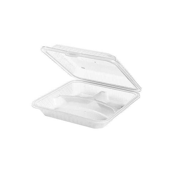 Contacto Eco-Takeouts Behälter, 3 Fächer weiß 