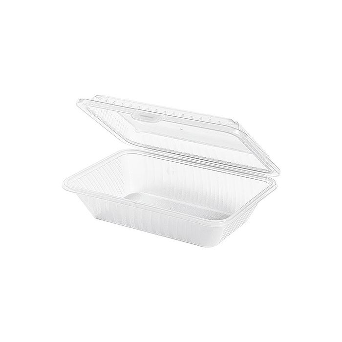 Contacto Eco-Takeouts Behälter, flacher Deckel, weiß