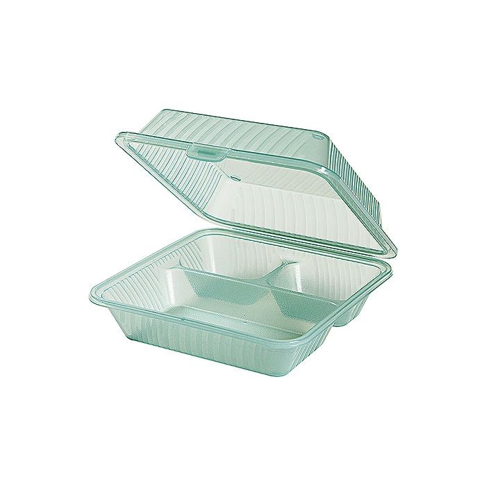 Contacto Eco-Takeouts Behälter, dreigeteilt grün