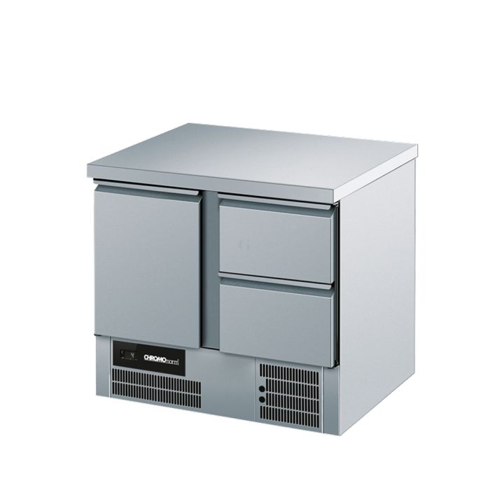CHROMOnorm Kühltisch GN 1/1 mit 1 Tür und 2 Schubladen BR 795