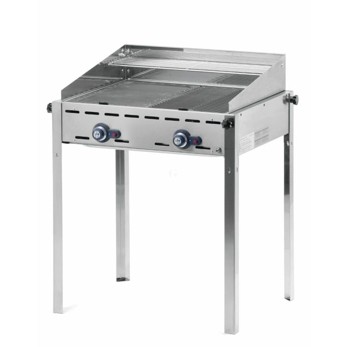 Hendi Grillsystem Green Fire 2 Brenner, 2 Edelstahl Grillroste Gastronorm 1/1, 11,6 kW, 740 x 612 x (H) 825 mm