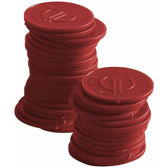 Hendi Pfandmünzen - 100 Stk, Rot, ø 25 mm