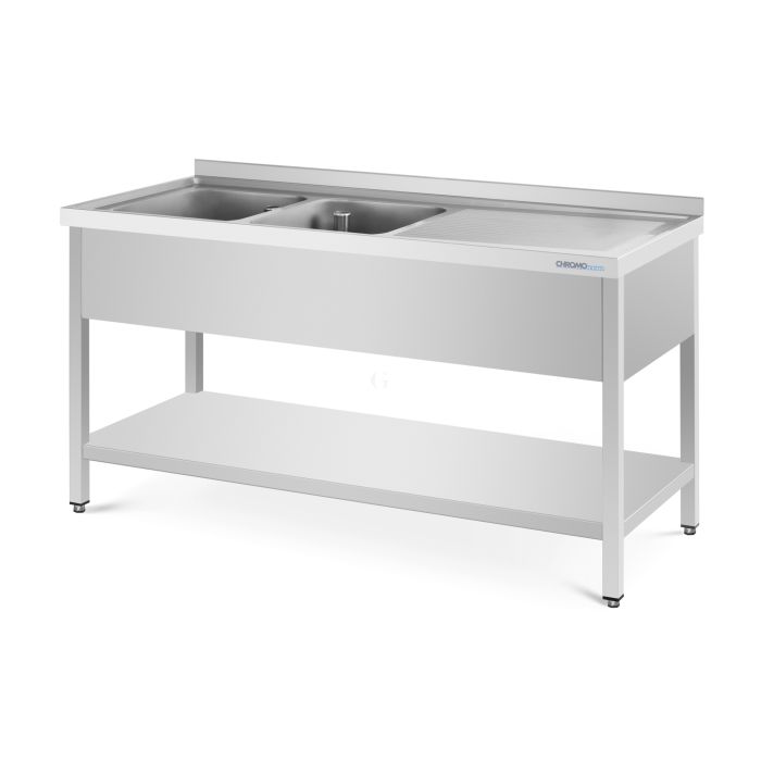 CHROMOnorm Spültisch mit 2 Becken