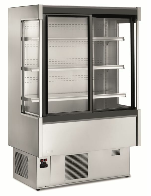 Wandkühlregal Pinto 150 mit Schiebetüren selbstschließend KBS Wandkühlregal Pinto 150 mit Schiebetüren selbstschließend