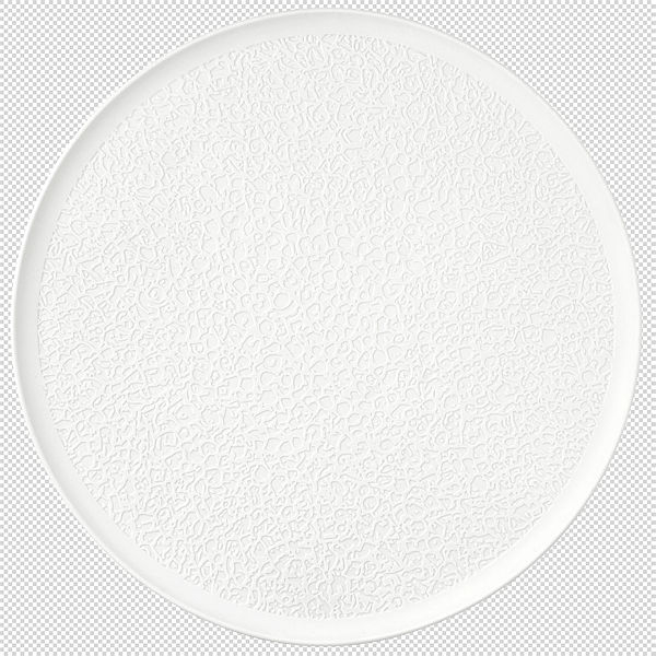 Seltmann Weiden NORI Platte rund 37,5 cm Vollrelief, Bisquit weiß