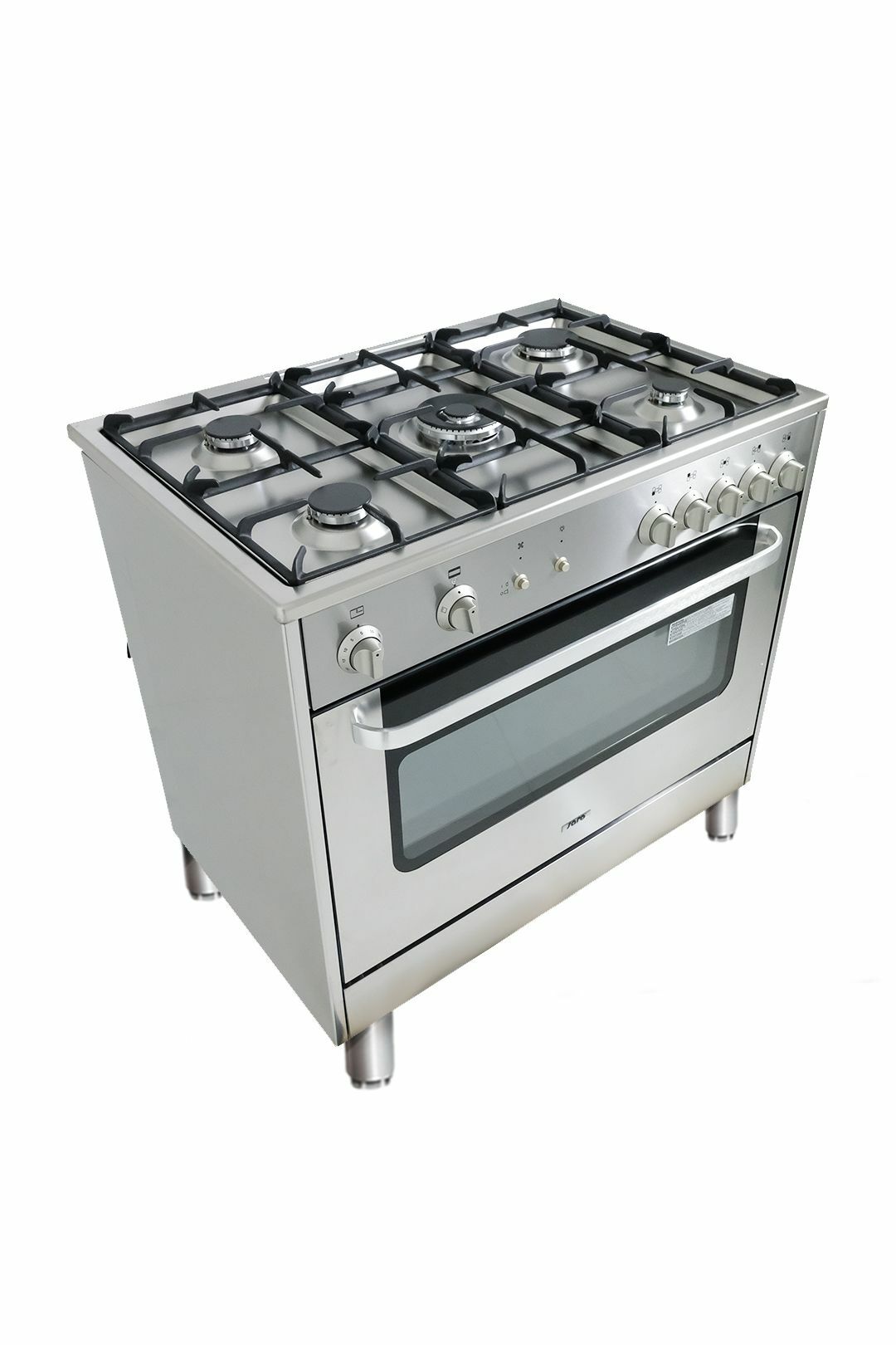 Saro Multifunktionsherd TS95C71X – Gasherd Aus Edelstahl Mit Grill & Gusseisen-Roste