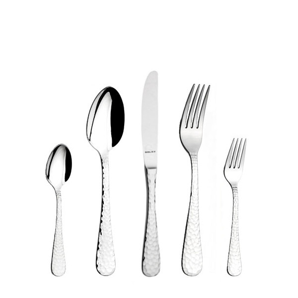Solex Lena Fischbesteck-Set, 12-teilig Für 6 Personen – Edelstahl 18/10, Hammerschlag-Optik