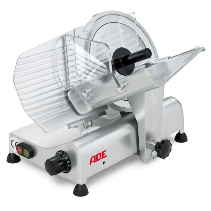 ADE Schrägschneider HANSE 300-230 – Aufschnittschneider mit schräggestelltem Messer und Aluminiumgehäuse