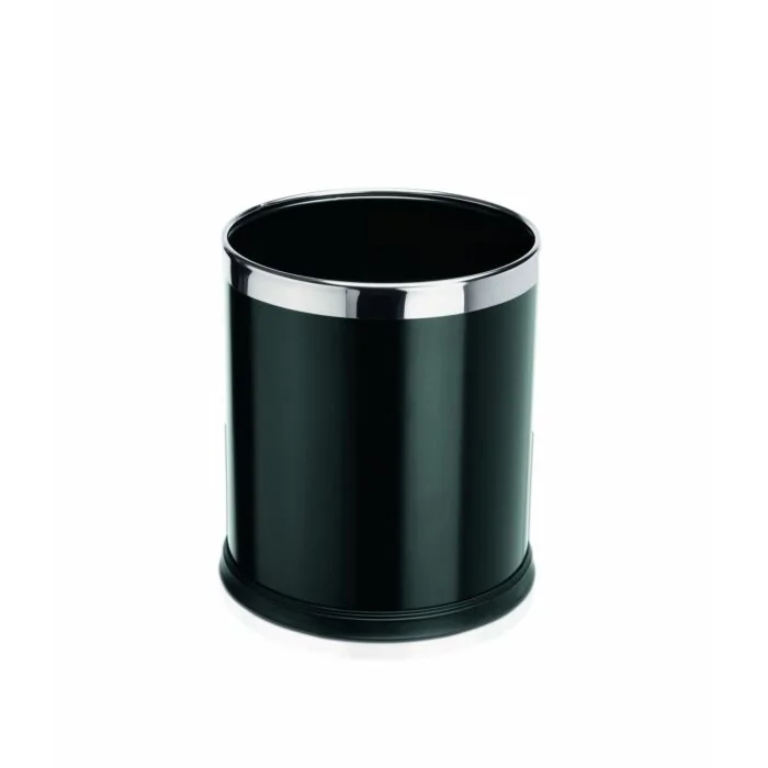 WAS Papierkorb Ø 22 cm Höhe 25 cm schwarz pulverbeschichtet Stahl