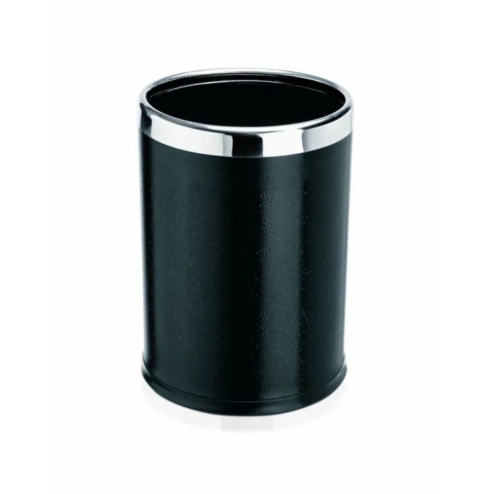 WAS Papierkorb Ø 22 cm Höhe 31,5 cm schwarz pulverbeschichtet Stahl