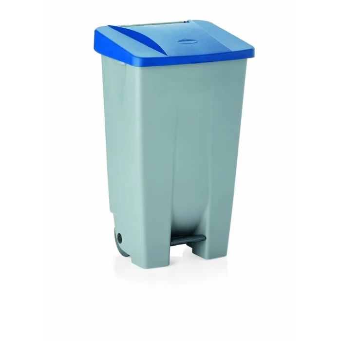 WAS Tretabfallbehälter mit blauem Deckel 80 Liter 41 x 50 x 74 cm Polyethylen