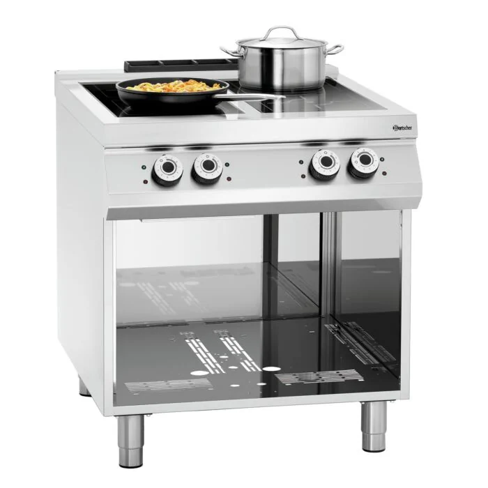Bartscher 4-Felder Induktionsherd, offener Unterbau 