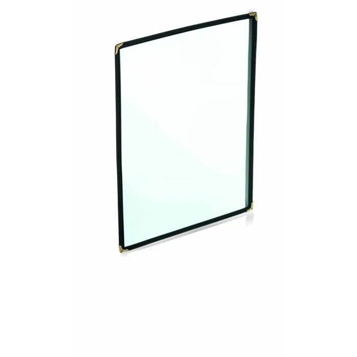 WAS 25 x Speisekartenmappe DIN A4 transparente Doppelhülle mit schwarzem Rand PVC