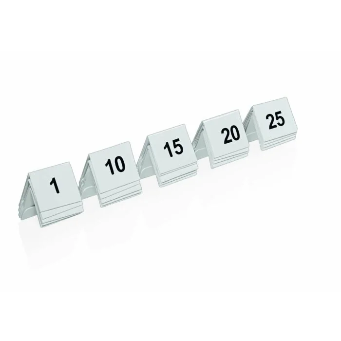WAS Tischnummernschild Set 50-teilig 1-50,5 x 3,5 x 3,5 cm Kunststoff