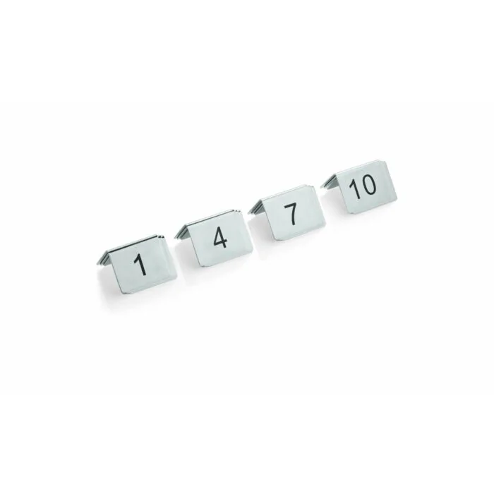 WAS Tischnummernschild Set 12-teilig 13-24,5 x 5 x 4,5 cm Chromnickelstahl