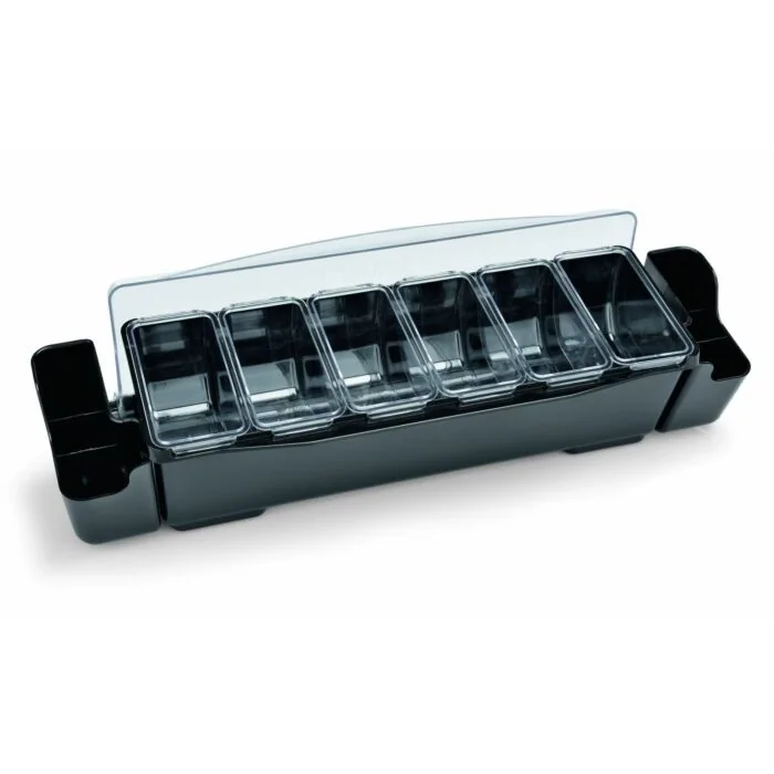 WAS Zutatenbehälter mit 6 Einsätzen à 0,7 Liter 57 x 15 x 18 cm ABS Kunststoff/Polycarbonat