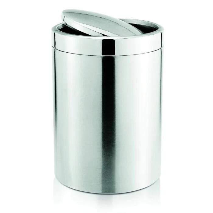 WAS Abfalleimer mit Schwingdeckel 5 Liter Ø 18,5 cm Edelstahl