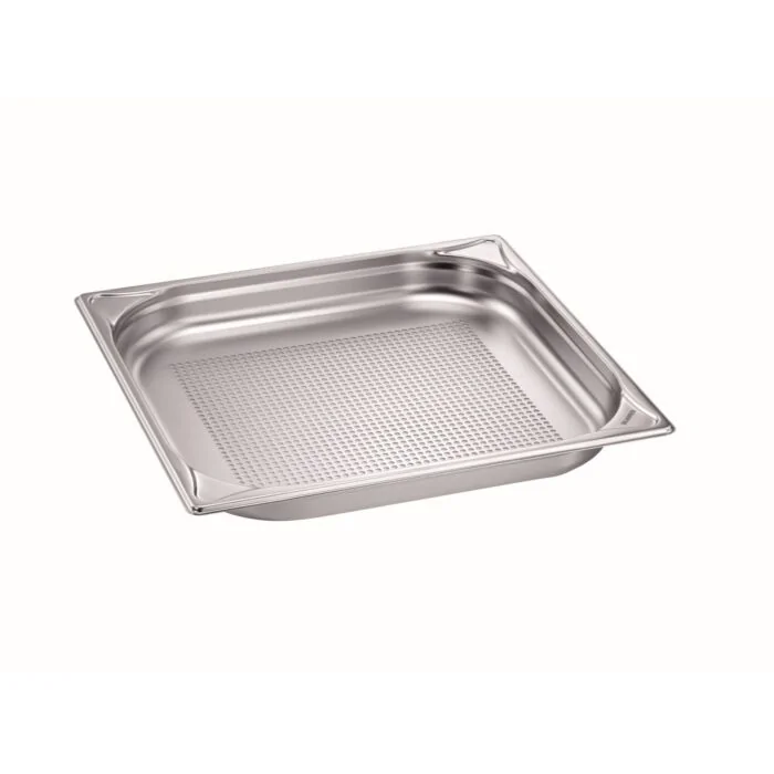 B.PRO Gastronorm-Behälter 3,3 Liter Edelstahl GN 2/3 Gelocht-40 mm