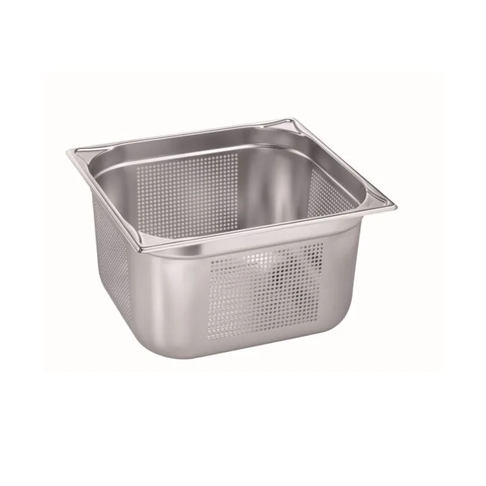 B.PRO Gastronorm-Behälter 16,7 Liter Edelstahl GN 2/3 Gelocht-200 mm