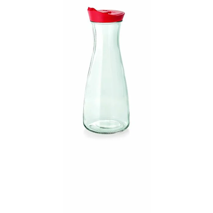 WAS Karaffe mit Deckel 1,0 Liter rot Ø 6,7 cm Glas