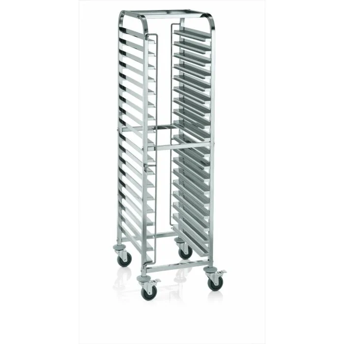 WAS Regalwagen für 18 Backbleche 60 x 40 cm 62 x 47 x 174 cm Chromnickelstahl