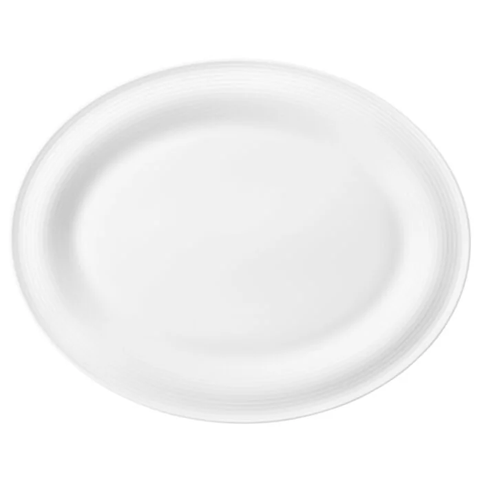 Seltmann Weiden BEAT Servierplatte 35x28 cm, oval mit Relief, weiß