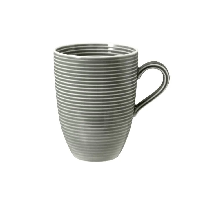 Seltmann Weiden BEAT Color Glaze Becher mit Henkel 0,35 l mit Relief , perlgrau