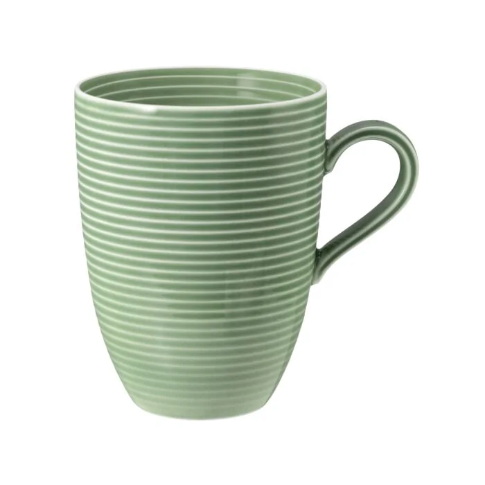 Seltmann Weiden BEAT Color Glaze Becher mit Henkel 0,35 l mit Relief , salbeigrün