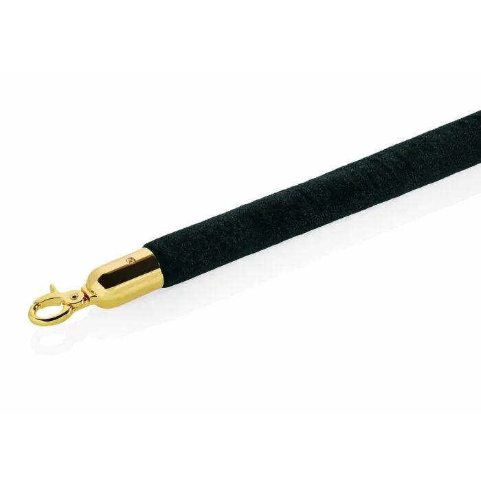 WAS Verbindungstau Classic Ø 3,2 cm 1,5 m schwarz Velours goldfarben Edelstahl