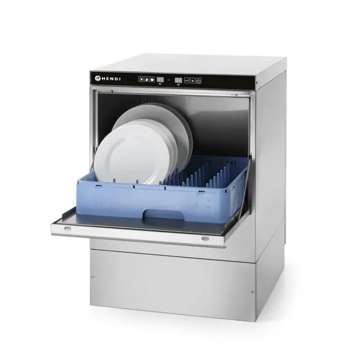 Hendi Geschirrspüler K50 elektronisch, mit Laugen- + Spülmittelpumpe, 230 V / 3,6 kW, 600 x 570 x (H) 830 mm
