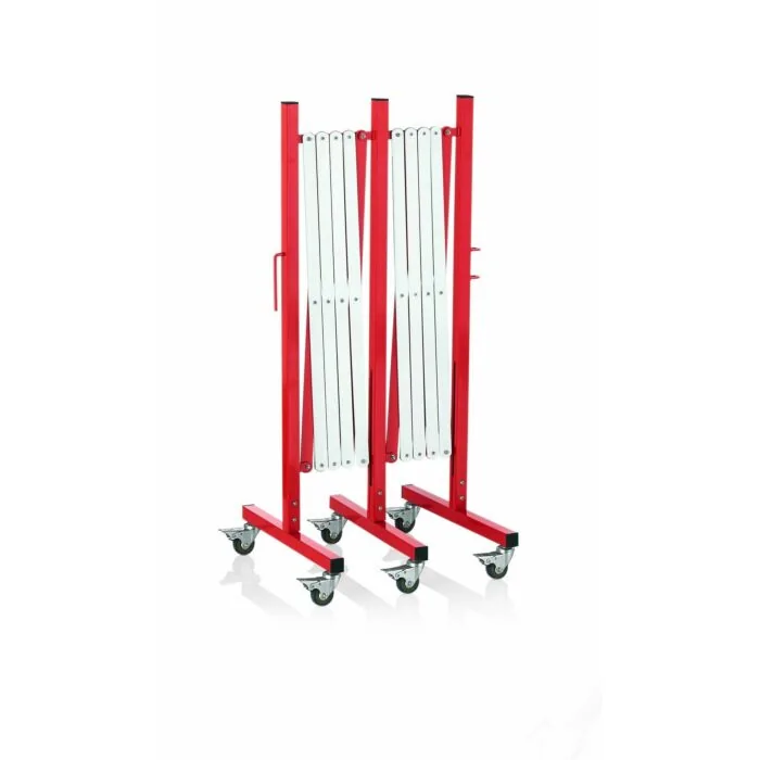 WAS Scherensperre mit 6 Rollen bis 4 m rot/weiß Aluminium