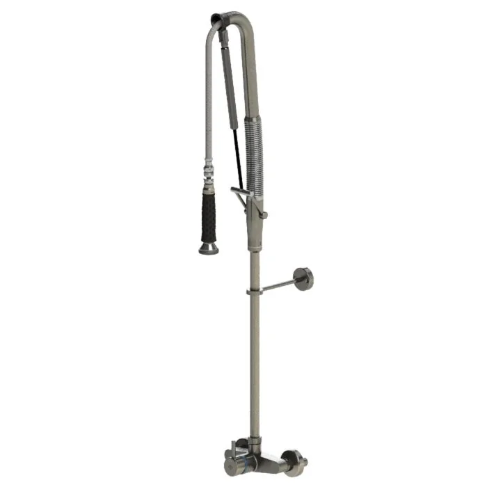 Echtermann TOP CLEAN Geschirrspülbrause Einhebel-Wandbatterie 1/2 Zoll Edelstahl, 1000mm