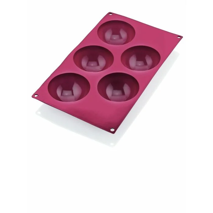 WAS Halbkugel Cake Pan 31 red 6 Formen Ø 7 cm Silikon
