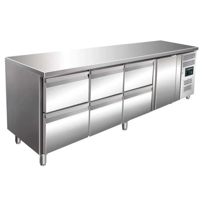 SARO Kühltisch 1 Tür + 3x2 Schubladen, KYLJA 4160 TN