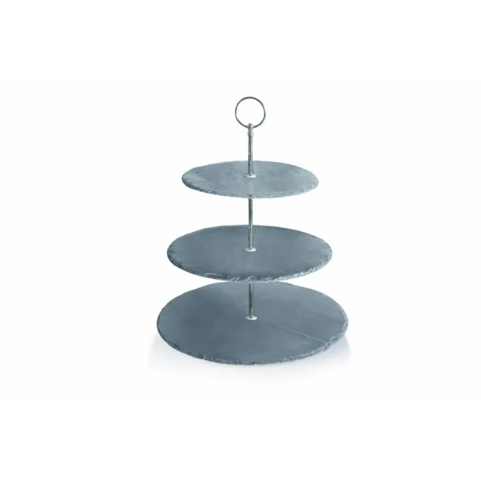 WAS Etagère 3-stufig 34 cm Naturschiefer