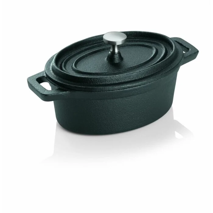 WAS Cocotte 12,5 x 9,5 x 6,5 cm schwarz Gusseisen