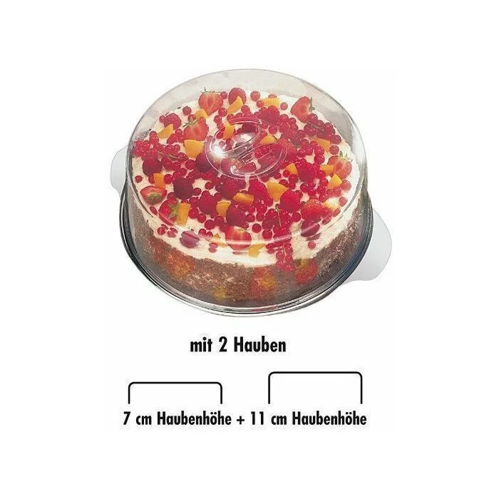 APS Tortenplatte/Edelstahl-Tablett mit 2 Hauben