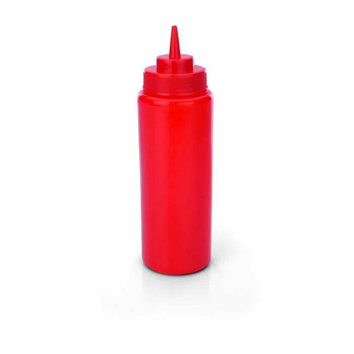 WAS 6 x Quetschflasche Ø 8 cm 0,95 Liter rot Polyethylen